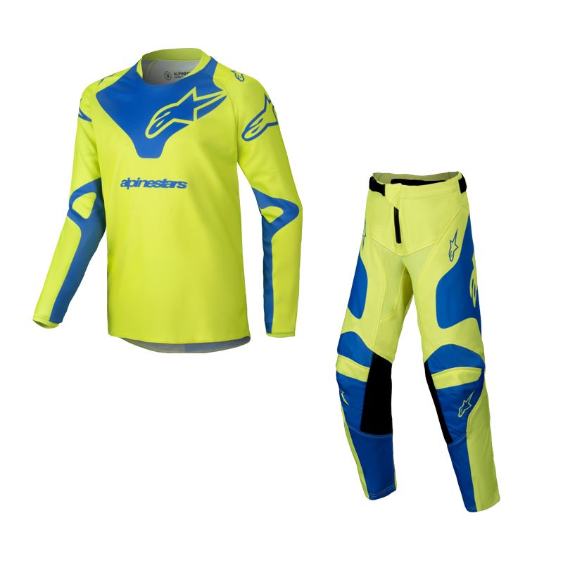 Alpinestars 2025 Racer Veil Youth Motocross Combo Kit Yellow Fluo
